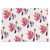 水色の矢印とダイヤモンド ラージペーパーバッグ (正面)