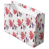 水色の矢印とダイヤモンド ラージペーパーバッグ (正面アングル)