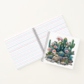 水色の砂漠の花のサボテン。 ノートブック (内部)