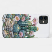水色の砂漠の花のサボテン。 Case-Mate iPhoneケース (裏面(横))