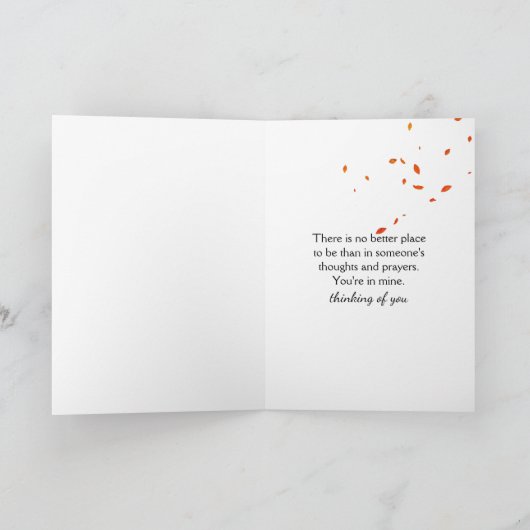 水色の秋のクマの木の切り株 カード (内部)