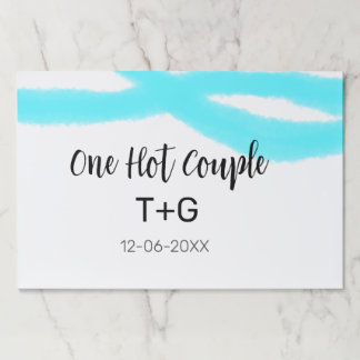 水色の空の淡いパステルカラーのカップルを追加 名前 日付 ペーパーパッド