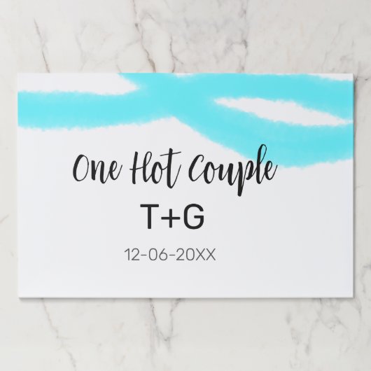 水色の空の淡いパステルカラーのカップルを追加 名前 日付 ペーパーパッド (正面)