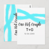 水色の空の淡いパステルカラーのカップルを追加 名前 日付 ポストカード (正面/裏面)
