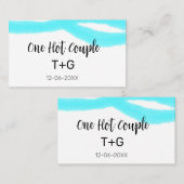 水色の空の淡いパステルカラーのカップルを追加 名前 日付 名刺 (正面/裏面)