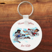 水色の空手男戦トーナメントバトル キーホルダー (正面)