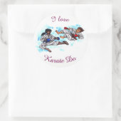 水色の空手男戦トーナメントバトル ラウンドシール (バッグ)