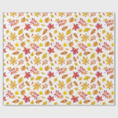 水色の素朴紅葉パターン ラッピングペーパー (フラット)