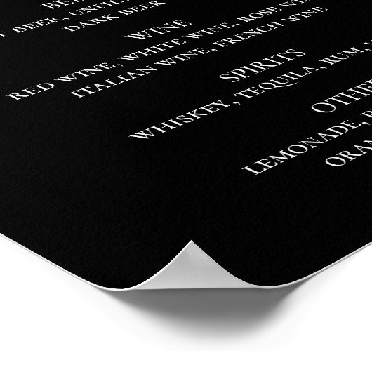 水色の紫と黒のフローラ結婚飲料 ポスター (角)