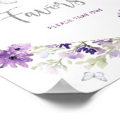 水色の紫色のシルバーバタフライはポスターを好む ポスター (角)