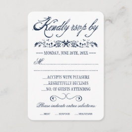 水色の結婚応答カード 出欠カード