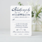 水色の結婚応答カード 出欠カード (スタンド正面)