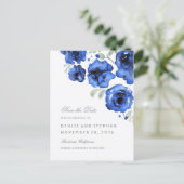 水色の絵を描バラロマンチック日付を保存 案内ポストカード (スタンド正面)