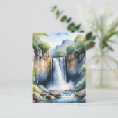 水色の絵を描滝 ポストカード (スタンド正面)