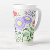 水色の絵を描花の集合 カフェラテマグ (右アングル)