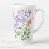 水色の絵を描花の集合 カフェラテマグ (右)