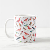 水色の絵を描鳥模様。 コーヒーマグカップ (左)