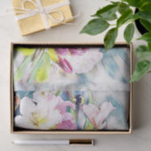 水色の絵画ピンクの白ツツジの花 薄葉紙 (ギフト)