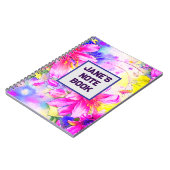 水色の絵画ピンク色の花 ノートブック (左側)