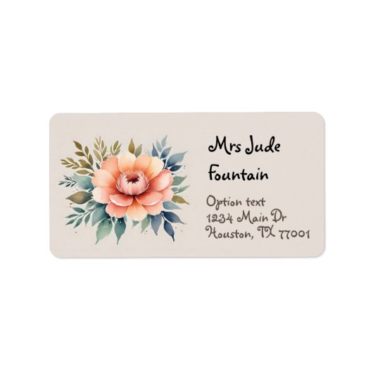 水色の絵画差出人住所ラベル ラベル (正面)