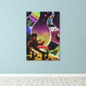 水色の絵画戦士の神秘的な次元 キャンバスプリント (インサイチュ (ウッドフロア))