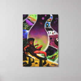 水色の絵画戦士の神秘的な次元 キャンバスプリント