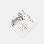 水色の綿茎のグレーのピッチャー結婚ズ スタンダードカクテルナプキン (角)