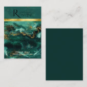 水色の緑のブラシ金ゴールドロゴイヤリングディスプレイ 名刺 (正面/裏面)