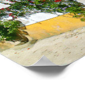 水色の緑の木製ドア ポスター (角)