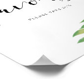 水色の緑の葉印結婚を優先 ポスター (角)