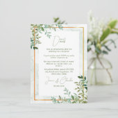 水色の緑の葉葉結婚の エンクロージャーカード (スタンド正面)