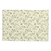 水色の緑の葉黄色 枕カバー (裏面)