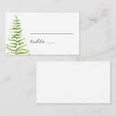 水色の緑シダ。ウッドランド植物学結婚院 プレイスカード (正面/裏面)