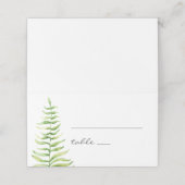 水色の緑シダ。ウッドランド植物学結婚院 プレイスカード (外部開封)
