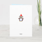 水色の背景に可愛いフクロウと編集可能なバースデーカード カード (裏面)