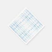 水色の背景に柔らかい藍色の青い線 スタンダードカクテルナプキン (角)