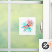 水色の背景に赤いトンボ ウィンドウサイン (ホーム)