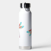 水色の背景に赤いトンボ ウォーターボトル (左面)