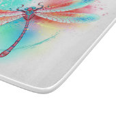 水色の背景に赤いトンボ カッティングボード (角)