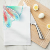 水色の背景に赤いトンボ キッチンタオル (四つ折り)