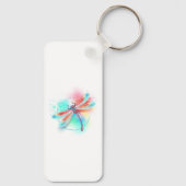 水色の背景に赤いトンボ キーホルダー (裏面)