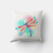 水色の背景に赤いトンボ クッション (裏面)