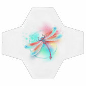 水色の背景に赤いトンボ サッカーボール (フラット)