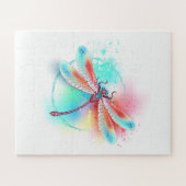 水色の背景に赤いトンボ ジグソーパズル (横)