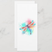 水色の背景に赤いトンボ セーブザデート (正面/裏面)