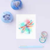 水色の背景に赤いトンボ チラシ (シングル)