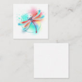 水色の背景に赤いトンボ ノートカード (正面/裏面)