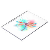 水色の背景に赤いトンボ ノートブック (左側)