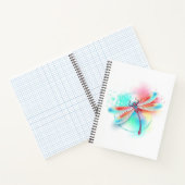 水色の背景に赤いトンボ ノートブック (内部)