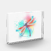 水色の背景に赤いトンボ フォトブロック (左)